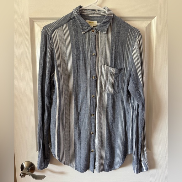 Maeve Blue‎ Striped Shirt Size Small - Picture 2 of 7